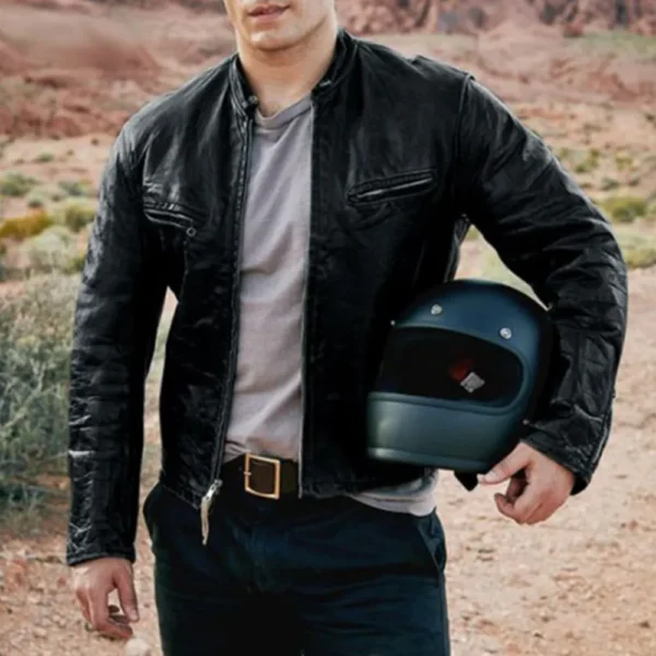 Henry Cavill Mens Black Celebrity Leather Jackets by Jacket Field