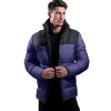 Mens Blue and Black Puffer Jacket by Jacket Field