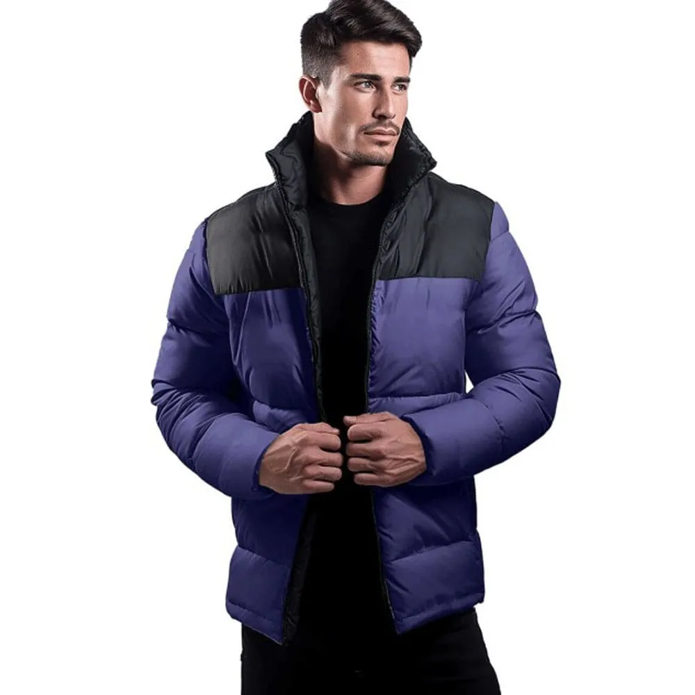 Mens Blue and Black Puffer Jacket by Jacket Field