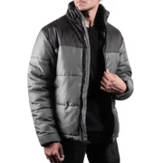 Henry Mens Grey and Black Puffer Jacket by Jacket Field