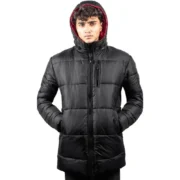 Mens Black Parka Puffer Jacket by Jacket Field