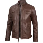 Brown Leather Motorcycle Jacket