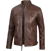 Brown Leather Motorcycle Jacket