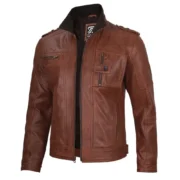 Brown Leather Motorcycle Jacket