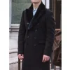 Pedro Alonso Mens Black Wool Celebrity Coat by Jacket Field
