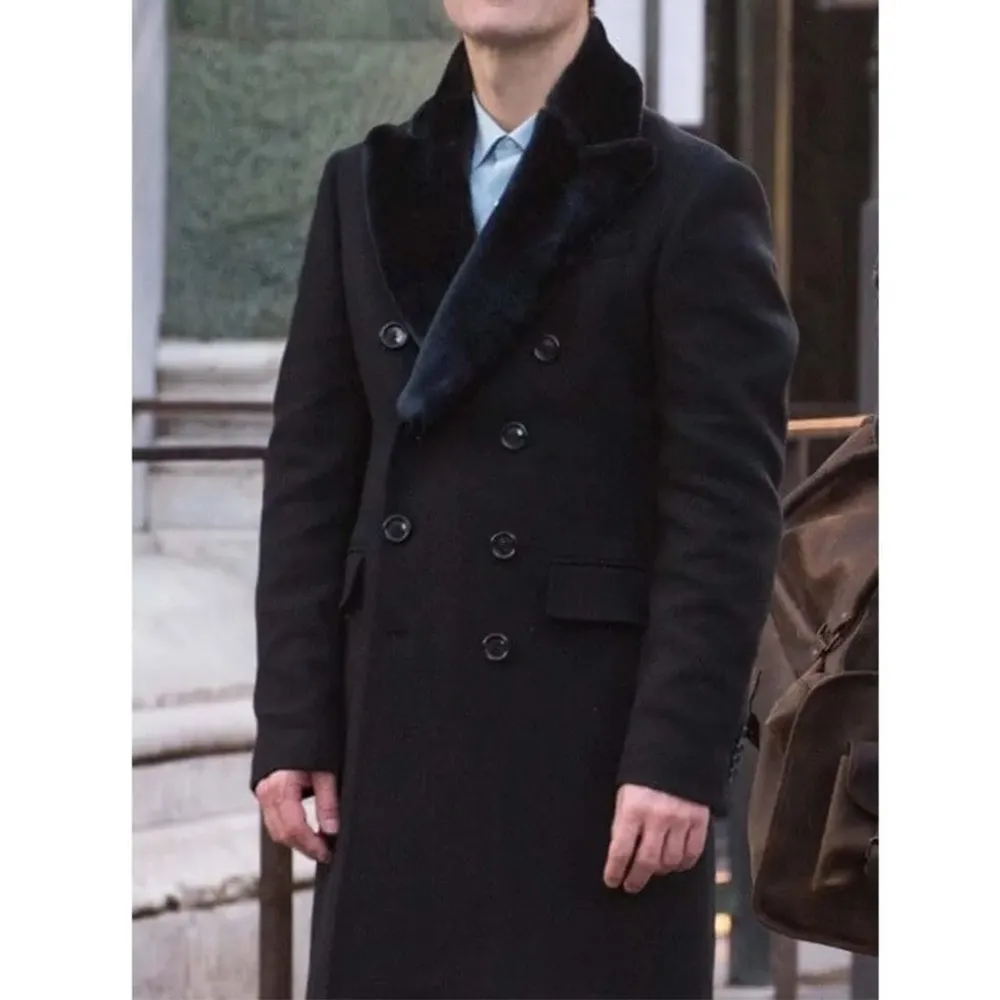 Pedro Alonso Mens Black Wool Celebrity Coat by Jacket Field