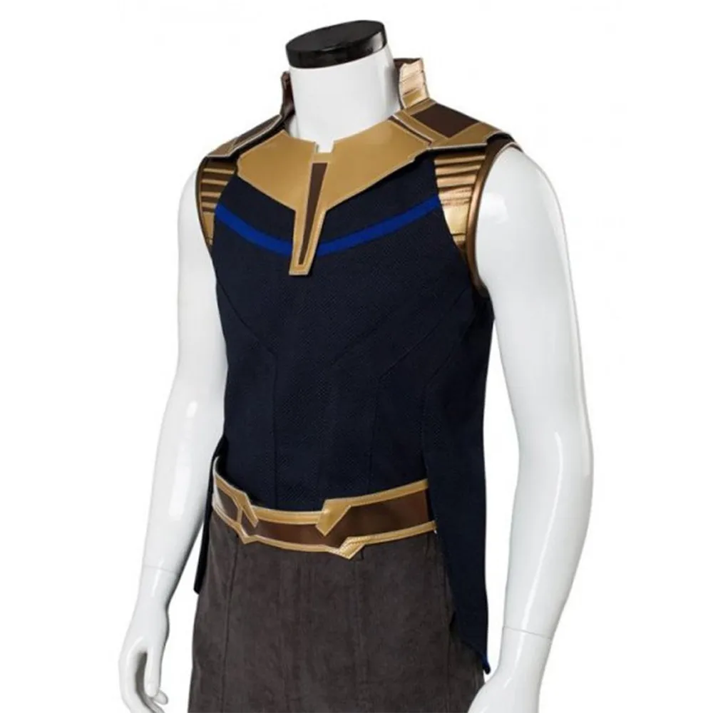 Mens Black and Gold Celebrity Leather Vest by Jacket Field
