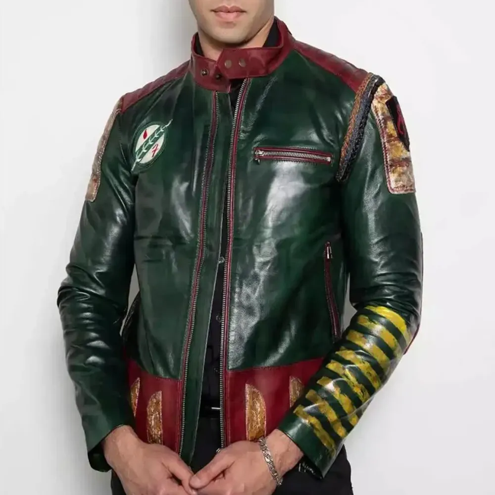 Boba Fett Mens Green Celebrity Leather Jackets by Jackets Field