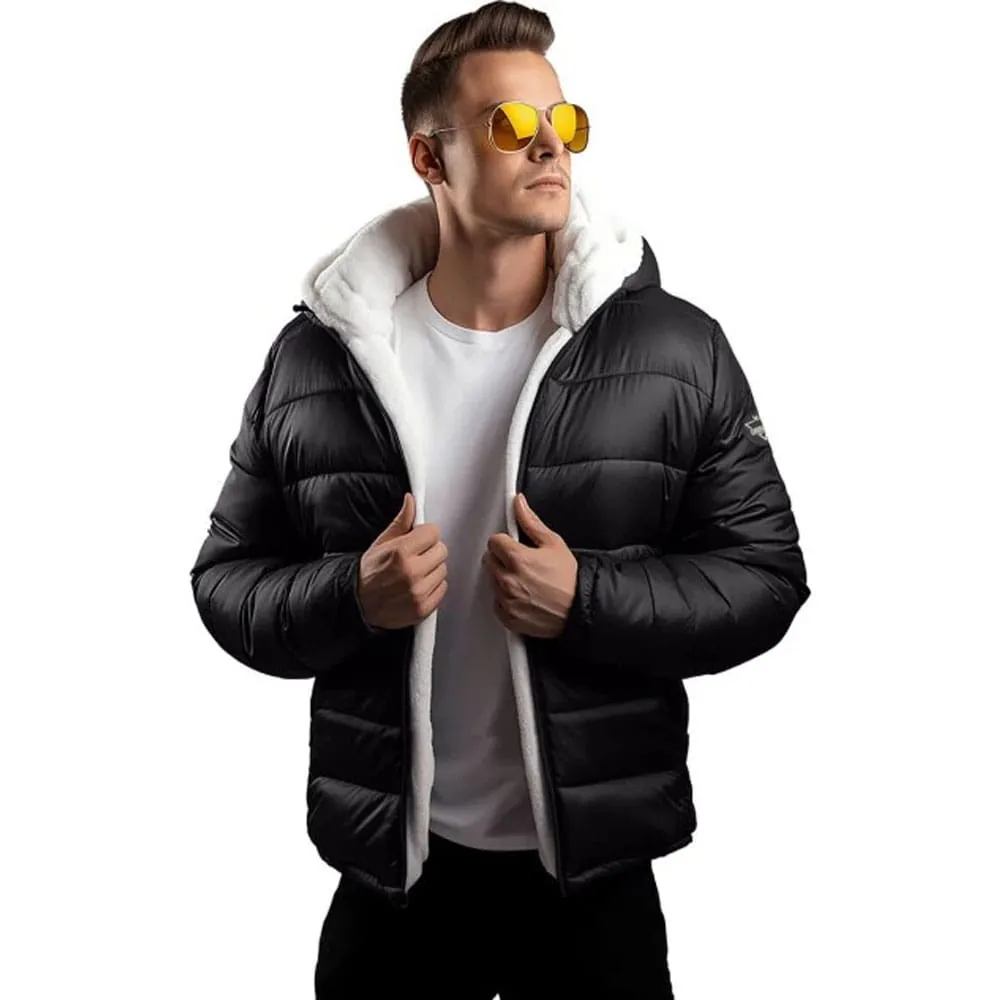 Wilfred Mens Black Puffer Jacket by Jacket Field