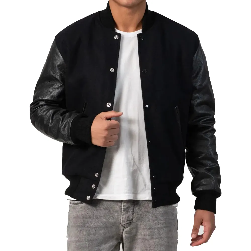 Black Varsity Letterman Jacket