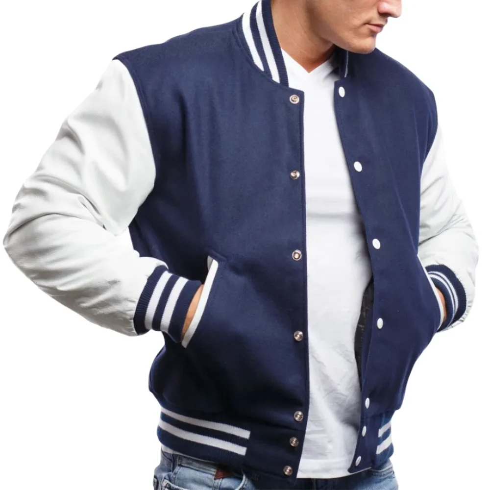 Men’s Royal Blue Varsity Letterman Jacket By Jacket Field