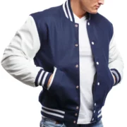 Men’s Royal Blue Varsity Letterman Jacket By Jacket Field