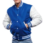 Men’s Blue Varsity Letterman Jacket By Jacket Field