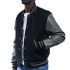 Men’s Black Varsity Letterman Jacket By Jacket Field
