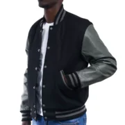 Men’s Black Varsity Letterman Jacket By Jacket Field