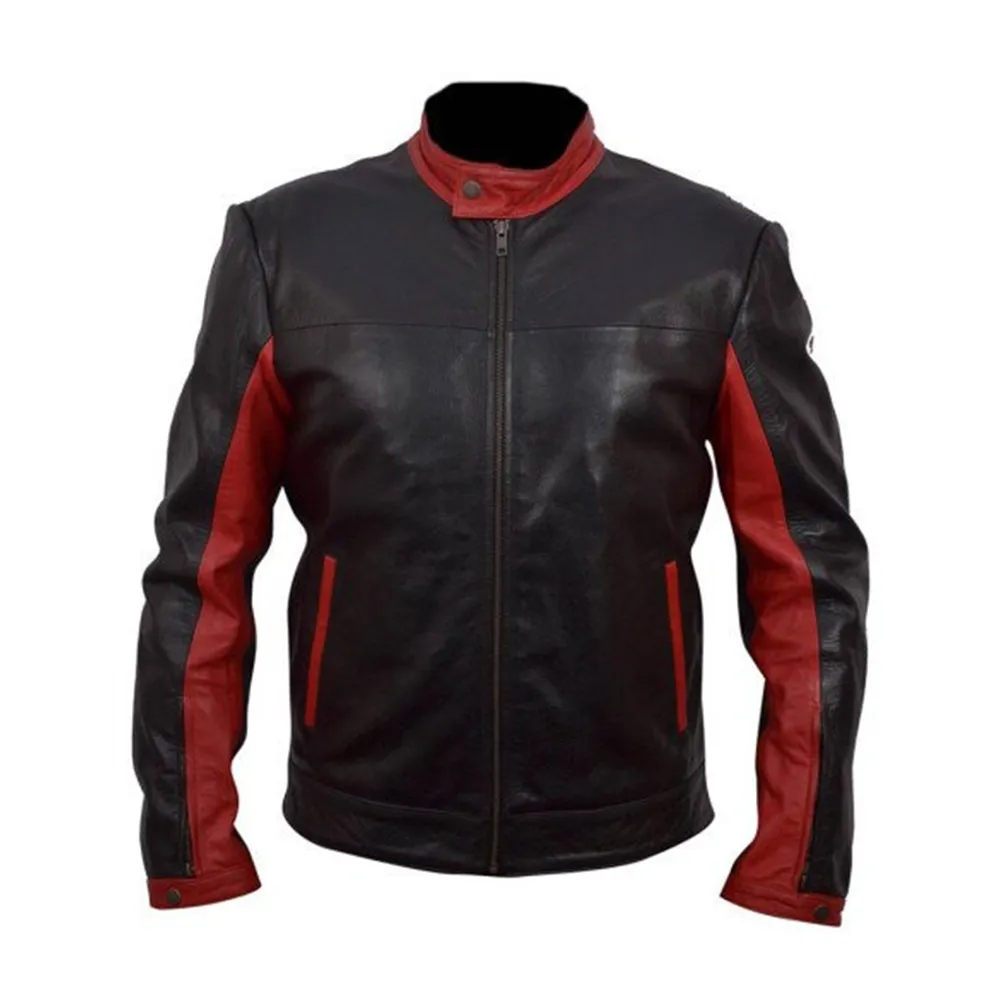 Dark Knight Mens Black Biker Leather Celebrity Jackets by Jacket Field