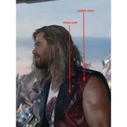 Chris Hemsworth Mens Red Celebrity Leather Vest by Jacket Field