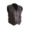 Chris Pratt Mens Brown Celebrity Leather Vest by Jacket Field