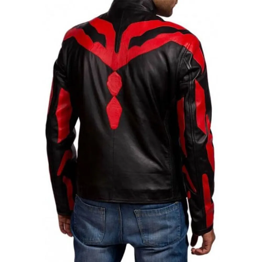 Mens Black & Red Celebrity Leather Jackets by Jacket field