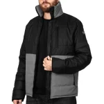 Mens Black and Grey Puffer Jacket by Jacket Field