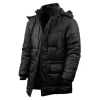 Melvin Mens Black Puffer Jacket with Faux Fur Hood by Jacket Field