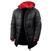 Mens Black Parka Puffer Jacket by Jacket Field