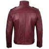 Maroon Leather Motorcycle Jacket