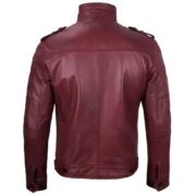 Maroon Leather Motorcycle Jacket