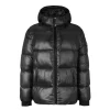 Mens Black Hooded Puffer Jacket by Jacket Field