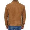 Tan Mens Trucker Real Suede Jacket