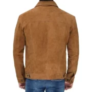 Tan Mens Trucker Real Suede Jacket