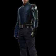 Bucky Barnes Mens Blue Sheepskin Celebrity Leather Jackets by Jacket Field