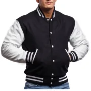 Black & White Varsity Letterman Jacket