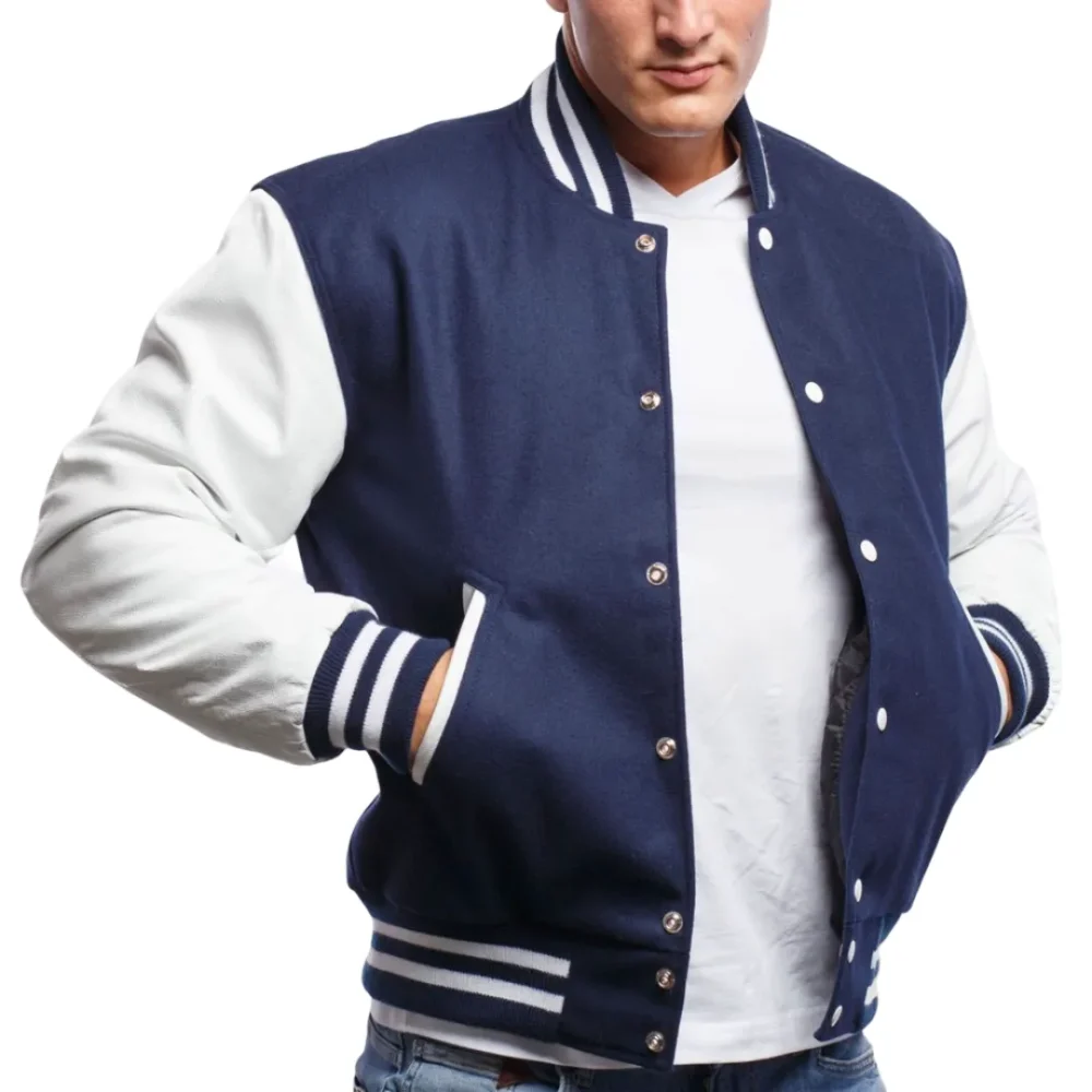 Men’s Royal Blue Varsity Letterman Jacket By Jacket Field