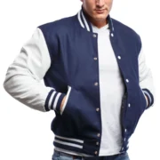 Men’s Royal Blue Varsity Letterman Jacket By Jacket Field