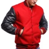 Red Black Varsity Letterman Jacket