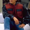 Marty McFly Mens Red & Grey Celebrity Leather Jackets by Jacket Field