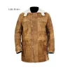 Bane Mens Brown Celebrity Leather Coat by Jacket Field