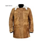 Bane Mens Brown Celebrity Leather Coat by Jacket Field