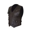 Chris Pratt Mens Brown Celebrity Leather Vest by Jacket Field