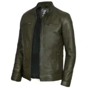 Green Leather Motorcycle Jacket