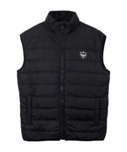 Mens Gilet Black Puffer Jacket Vest by Jacket Field
