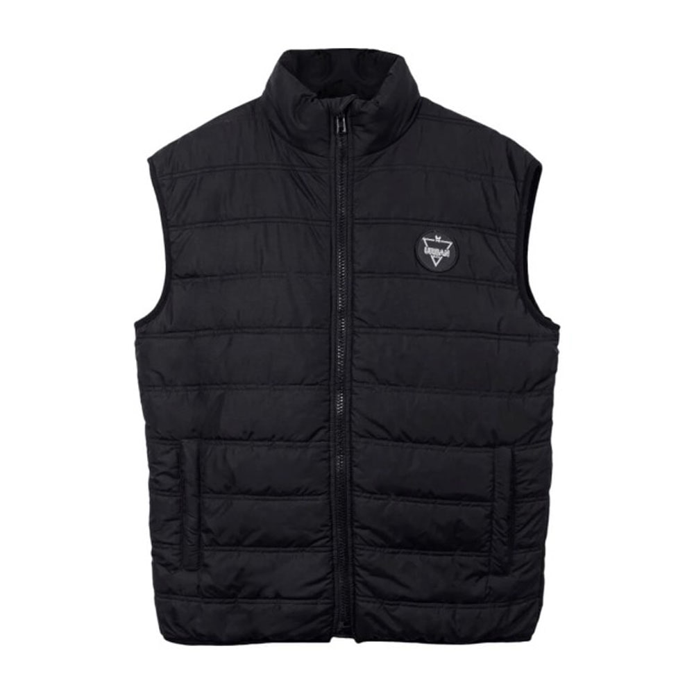 Mens Gilet Black Puffer Jacket Vest by Jacket Field