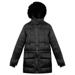 Melvin Mens Black Puffer Jacket with Faux Fur Hood by Jacket Field
