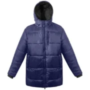 Mens Blue Parka Puffer Jacket with Hood by Jacket Field