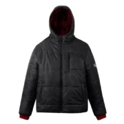 Mens Black Nylon Puffer Jacket by Jacket Field