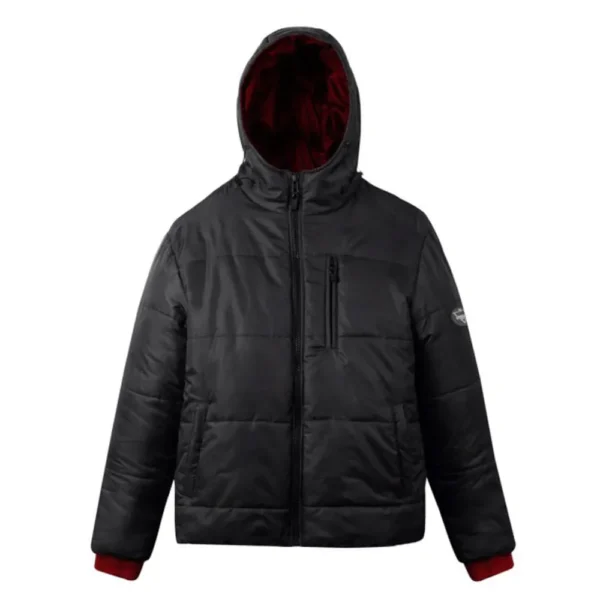 Mens Black Nylon Puffer Jacket by Jacket Field