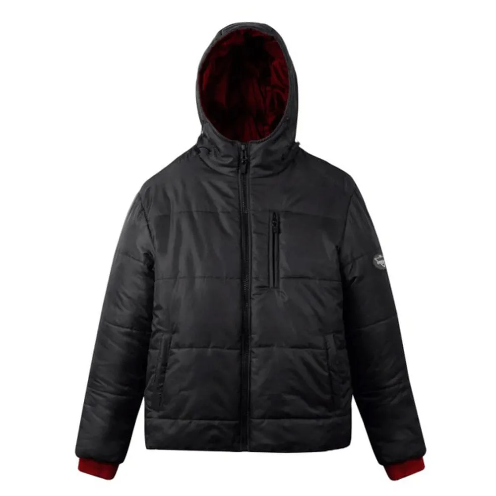 Mens Black Nylon Puffer Jacket by Jacket Field