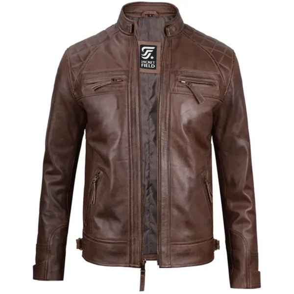 Brown Leather Motorcycle Jacket