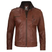 Brown Leather Motorcycle Jacket